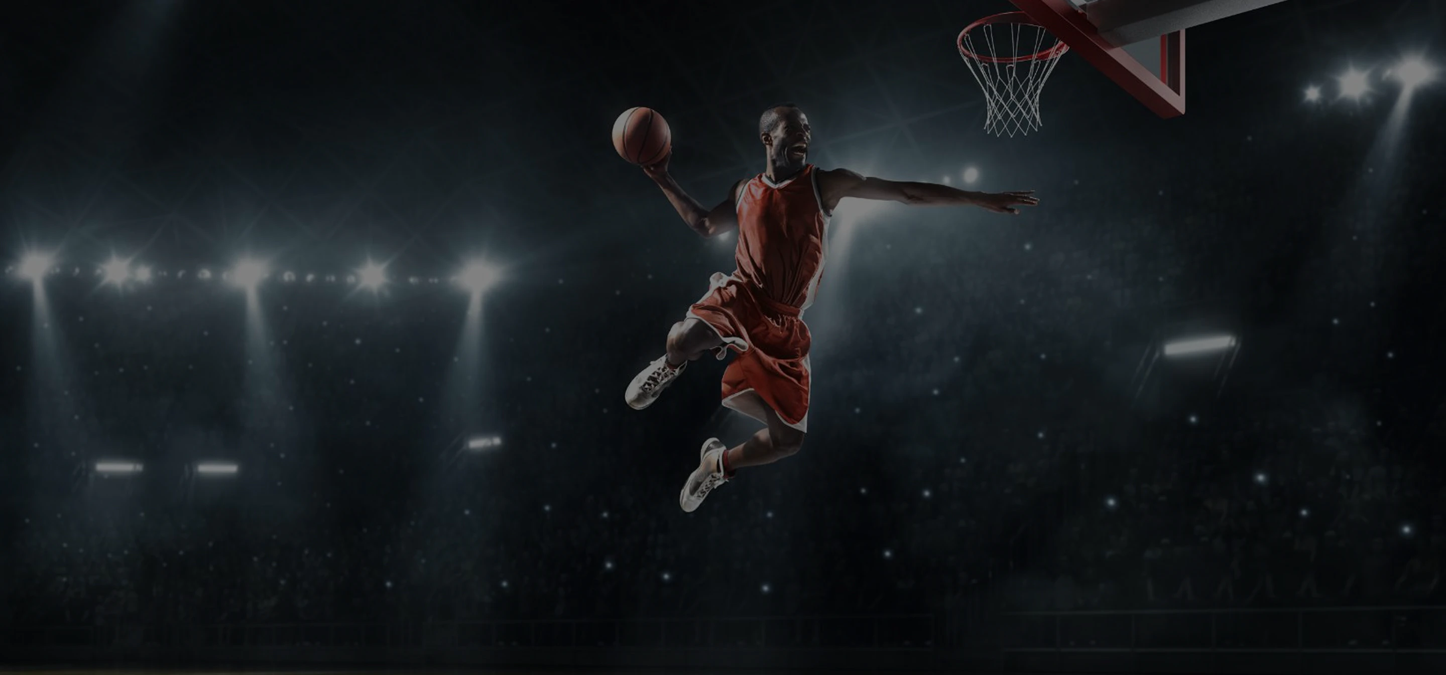 Basketball player celebrating a winning shot