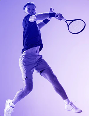 Tennis player celebrating a point